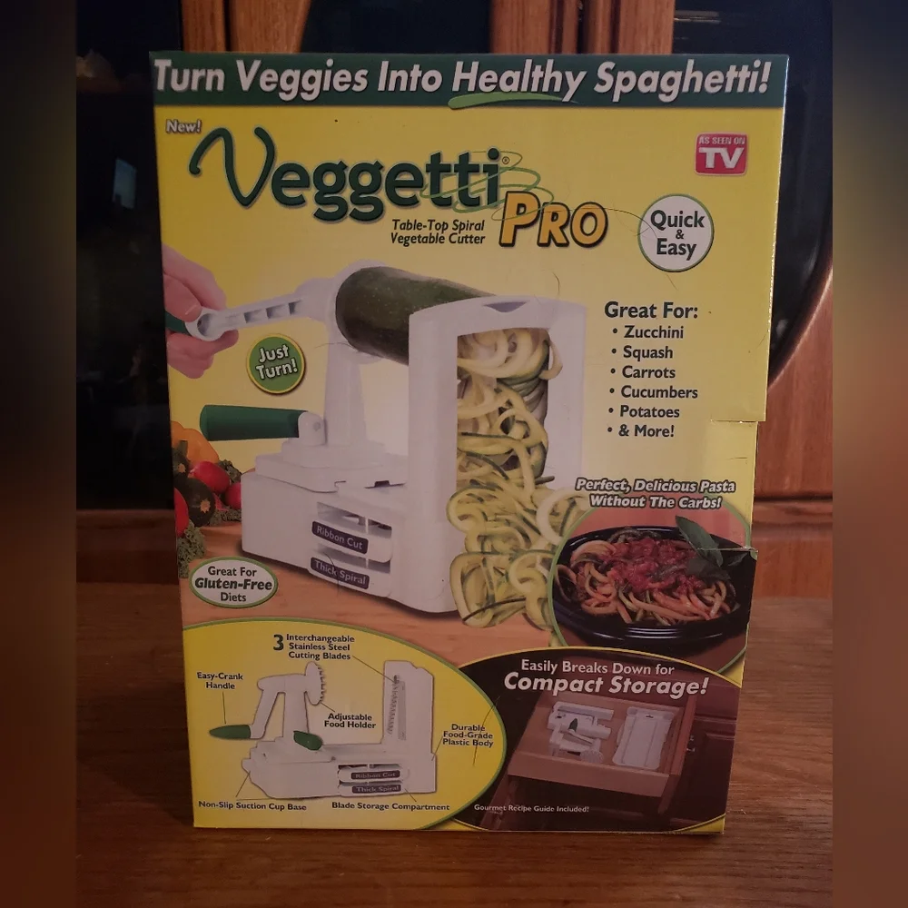 UNUSED Veggetti Pro Vegetable Spiralizer As Seen On TV Open Box Spaghetti Noodle